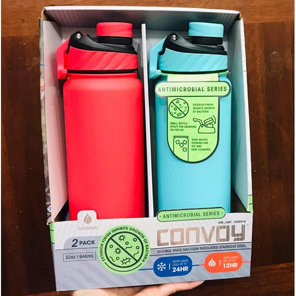Bình Nước Giữ Nhiệt Bằng Thép Không Gỉ Manna Stainless Steel 32oz Convoy Bottle 946ML
