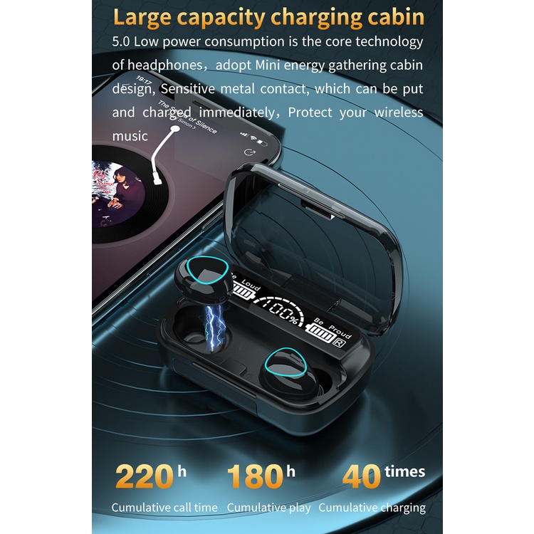 Tai Nghe Không Dây M10 Bluetooth 5.1 Tương Thích Chống Nước 9D Hifi