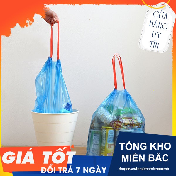 combo 180 túi rác có dây rút, túi đựng có quai tiện dụng freeship