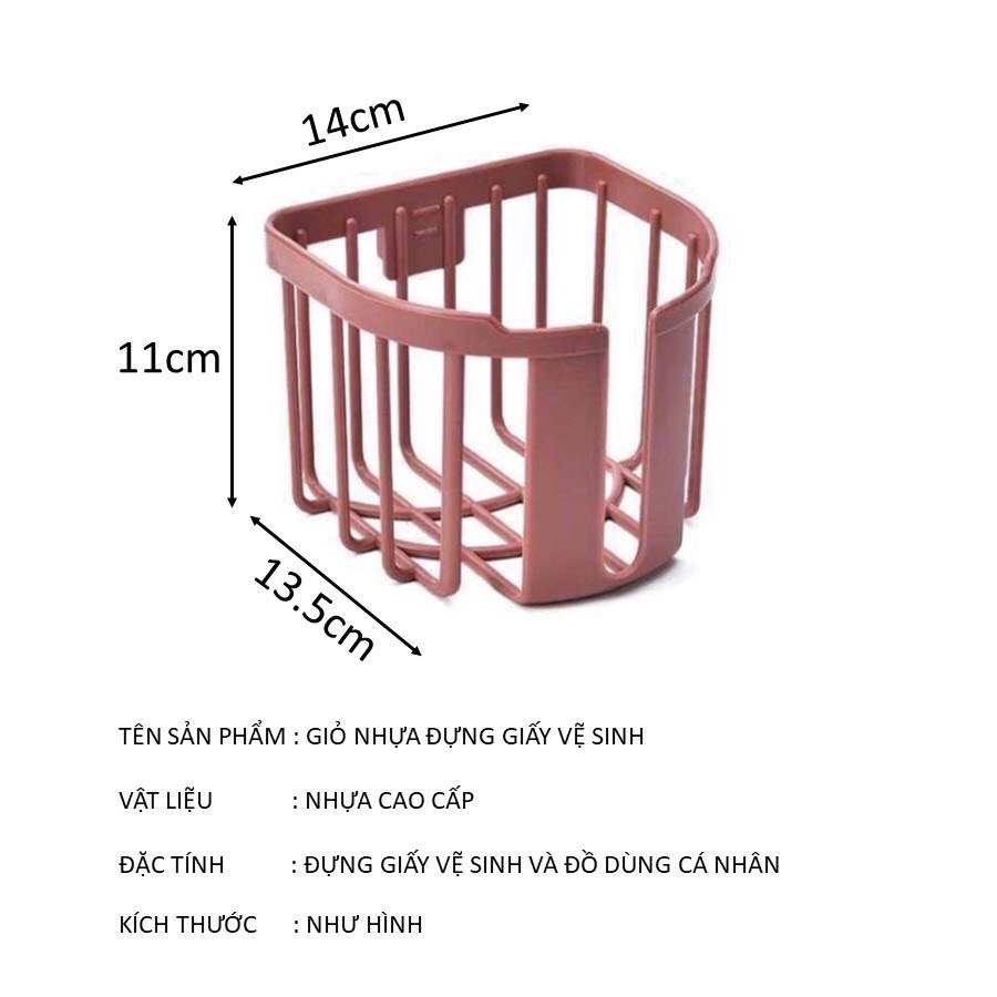 Giỏ treo giấy vệ sinh dán tường nhà tắm tiện lợi, đồ dùng phòng tắm thông minh tiện ích