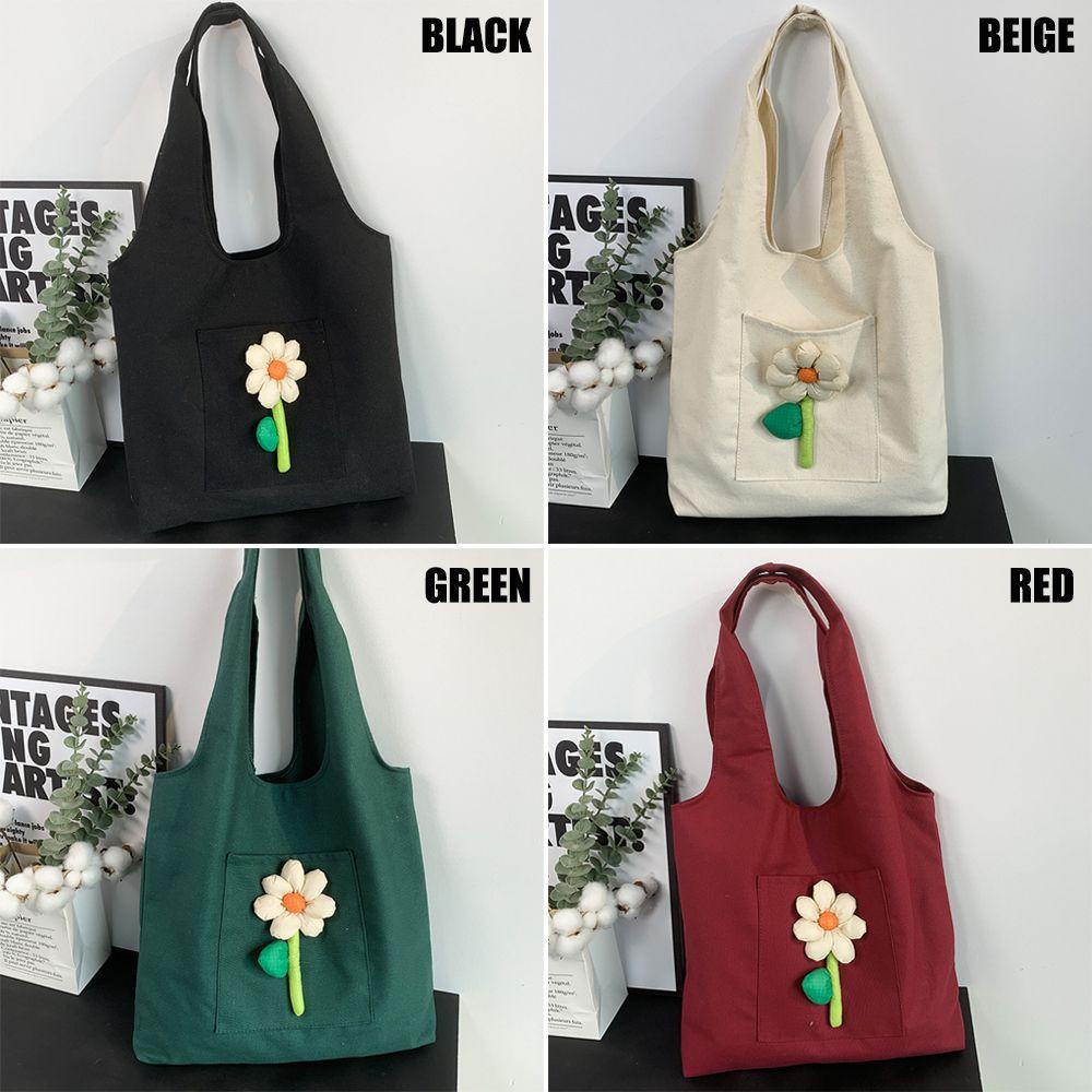 Túi Đeo Vai Bằng Vải Canvas In Hoa Thời Trang