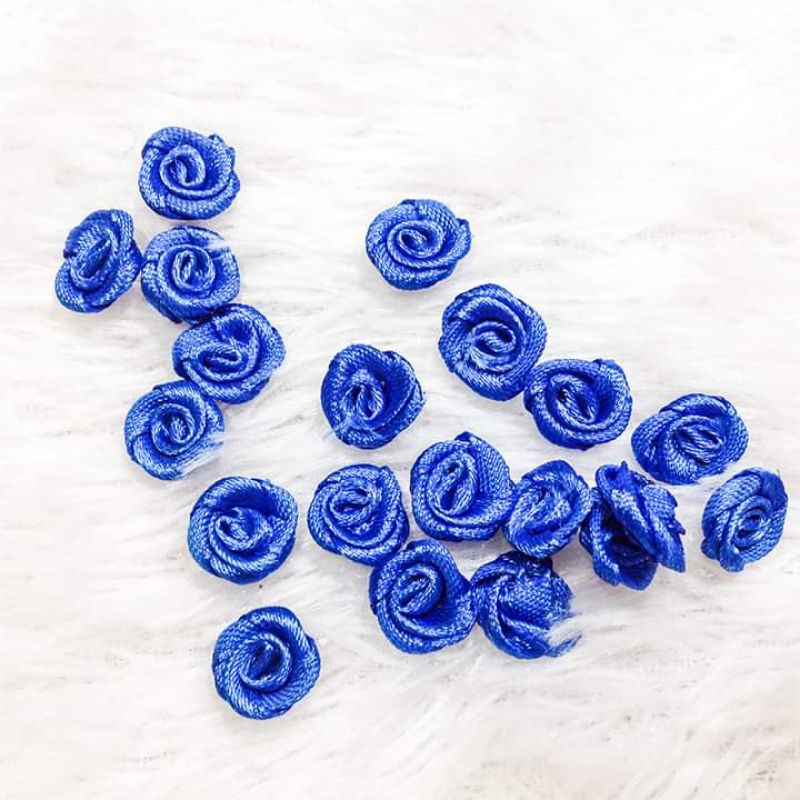 5 Bông hồng ruy băng 3D trang trí áo đầm váy dài nhiều màu thủ công handmade