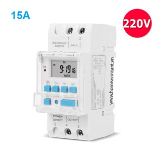 Công tắc hẹn giờ điện tử 15a thay pin dễ dàng tm9