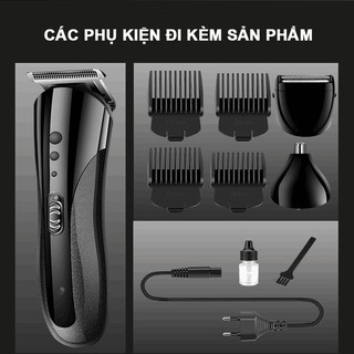 Tông Đơ Cắt Tóc - Máy Cạo Râu Keime 3in1 Chuyên Nghiệp Tặng Kèm 8 Phụ Kiện