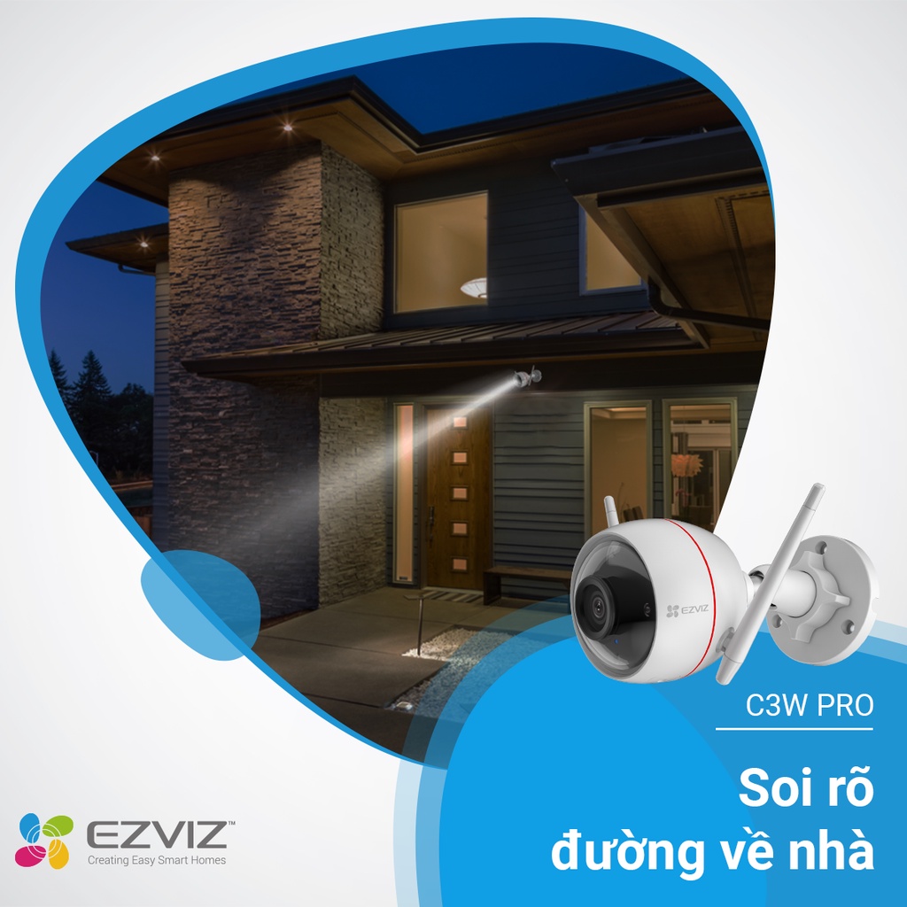 [MUA 2 TẶNG 1 QUÀ EZVIZ]Camera EZVIZ C3W Pro 2mp, đèn còi báo động, Full Color ban đêm có màu, đàm thoại 2 chiều