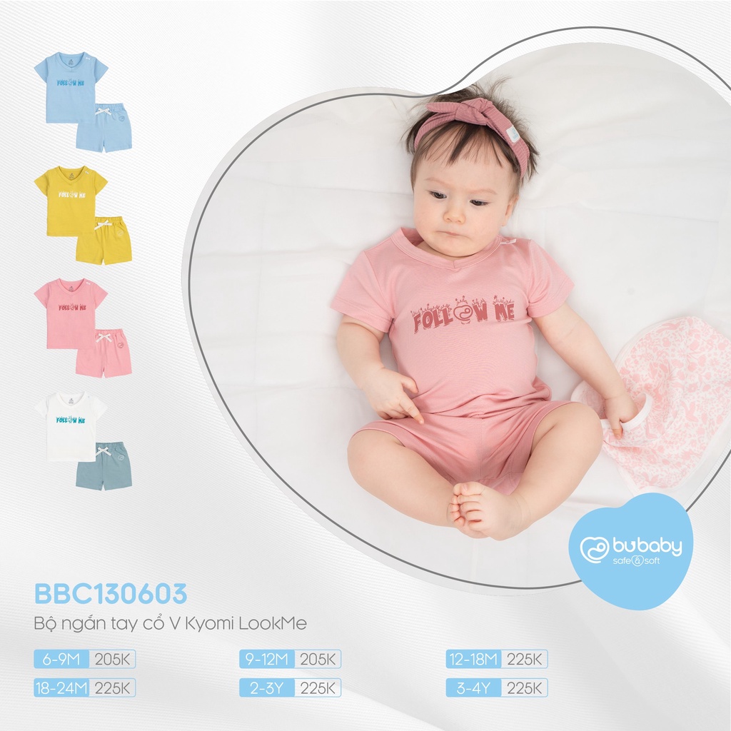[CHÍNH HÃNG] Bộ quần áo ngắn tay cổ V bamboo cotton Kyomi LookMe trẻ em Bu
