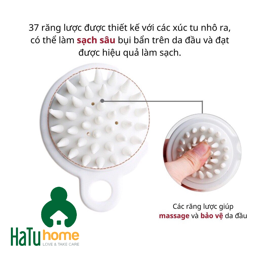 Lược Silicon Massage Da Đầu Giảm Rụng Tóc Kích Thích Mọc Tóc