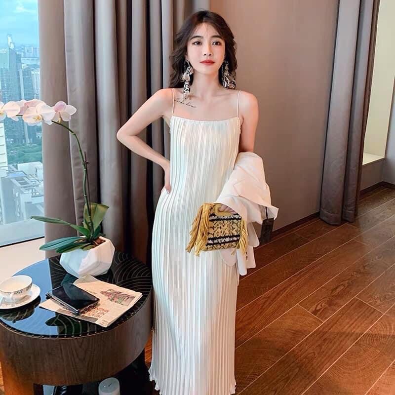 🌺 Váy maxi voan dập ly🍓( 2 lớp có ảnh thật, cận chất) | BigBuy360 - bigbuy360.vn