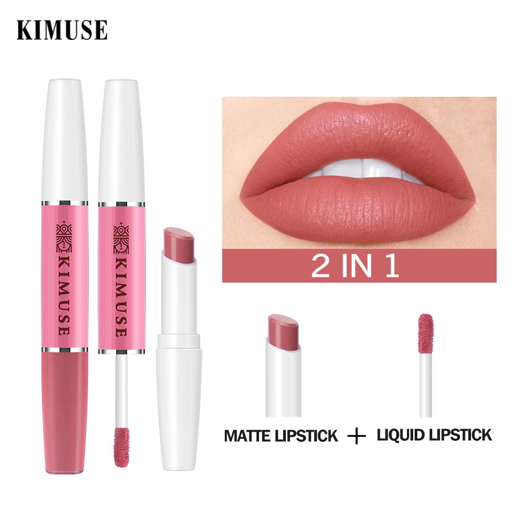 Thỏi Son Lì Tích Hợp Son Bóng Kimuse 2 Trong 1 Kết Hợp Màu Nhung Mịn 12 Màu Tùy Chọn 30g | BigBuy360 - bigbuy360.vn