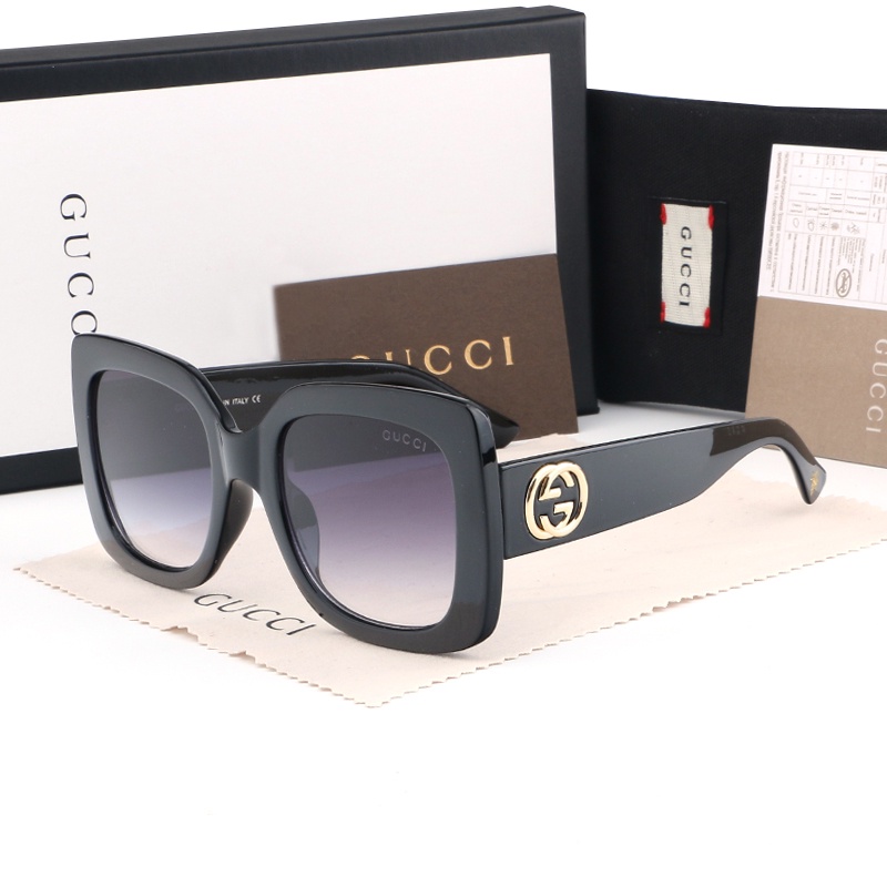 GUCCI Kính Mát Gọng Vuông Lớn Chống Tia UV400 Thời Trang Dành Cho Nữ