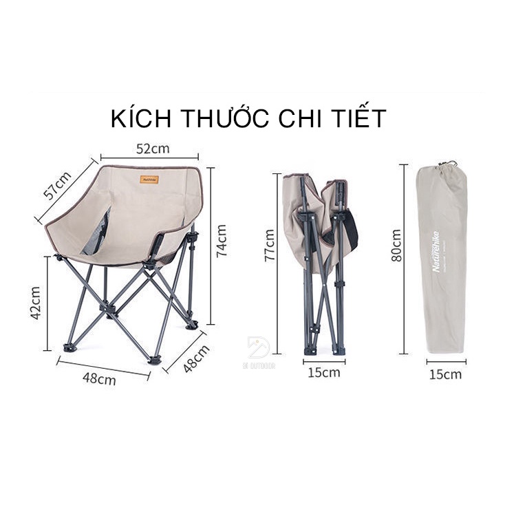 Ghế Xếp Gọn Dã Ngoại Câu Cá Naturehike NH20JJ022 Chịu Tải 150kg