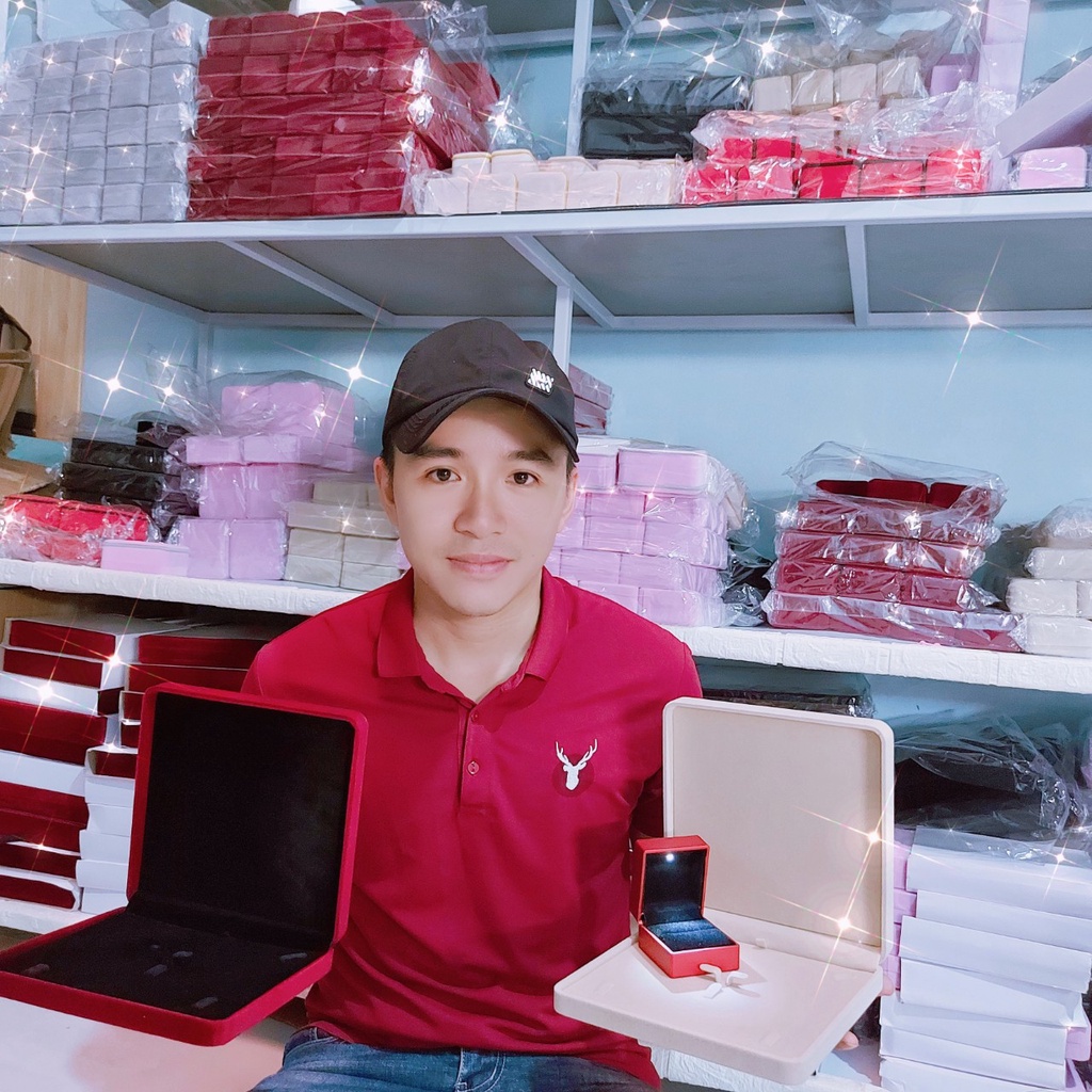 Hộp kiềng cưới bộ lớn hộp đựng vàng cưới nỉ nhung hộp đựng nhẫn dây chuyên bông tai vòng tay hộp đựng kiềng