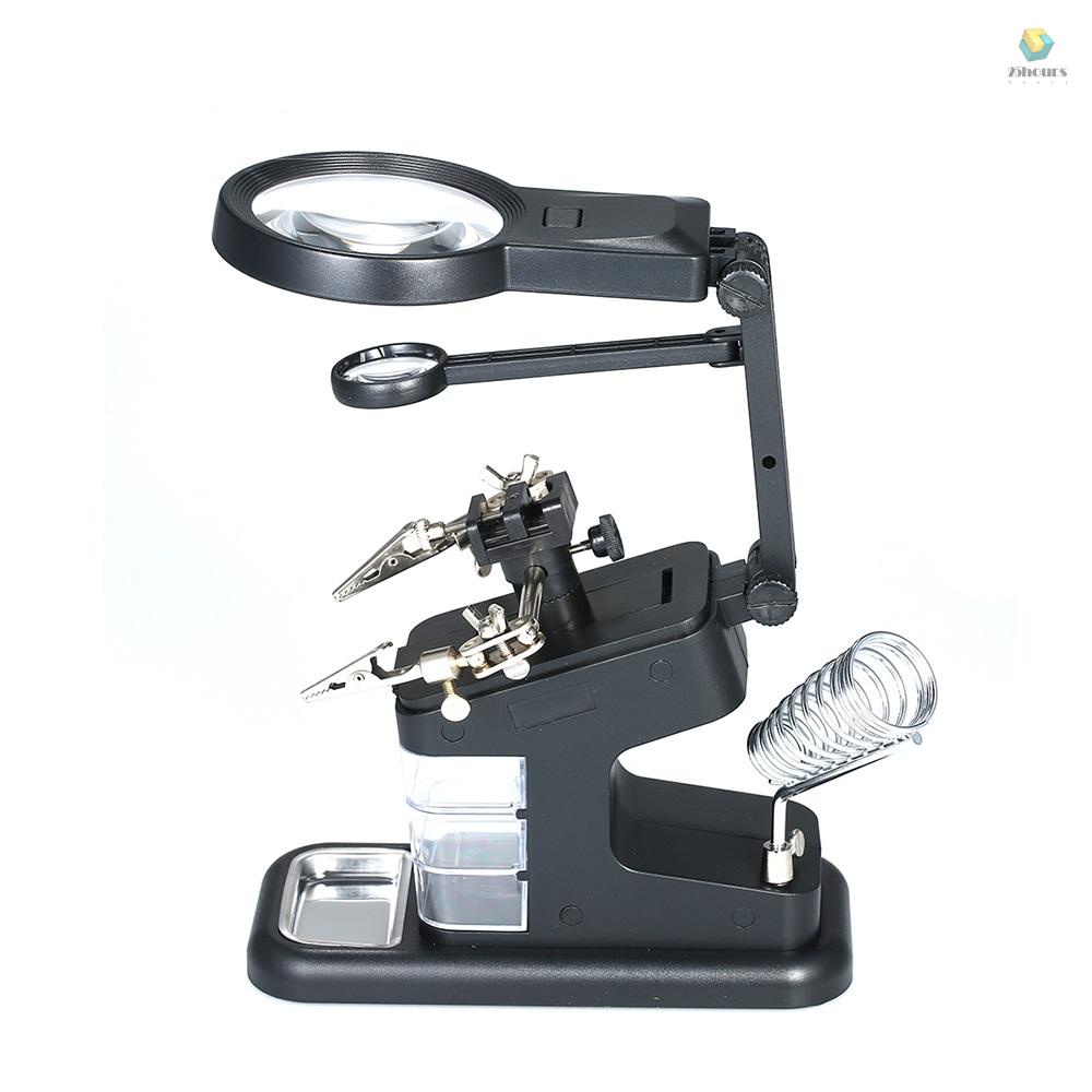 Kính Lúp Hàn 3X / 4.5X / 25X Có Đèn LED Và Giá Đỡ Để Bàn Tiện Dụng