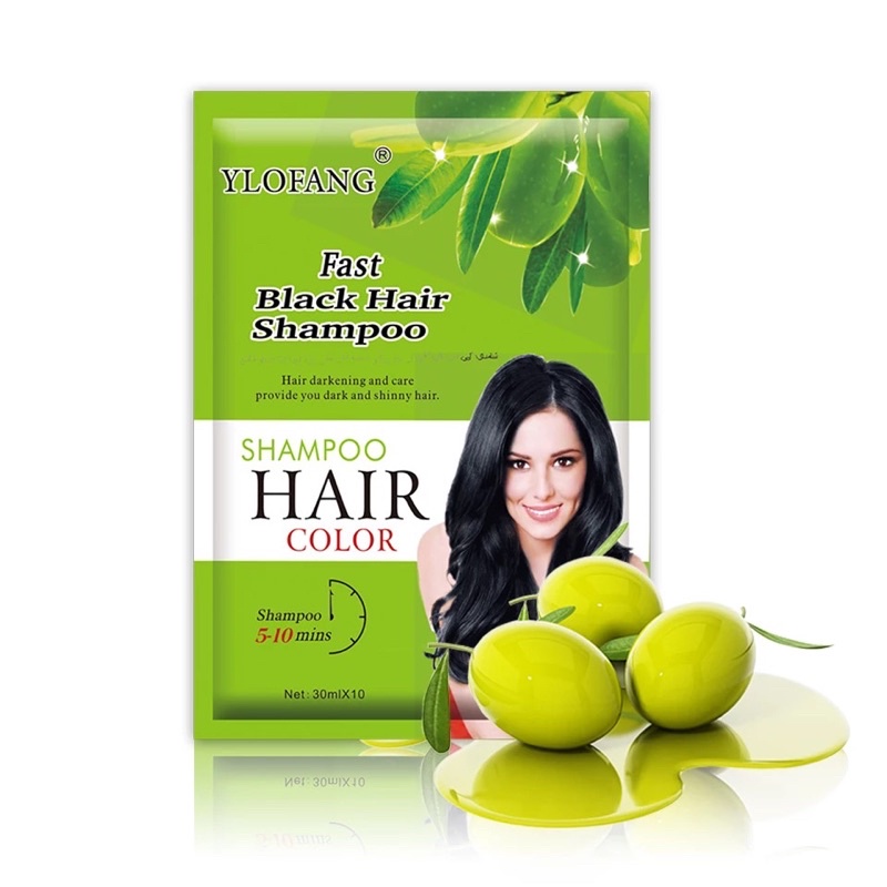 Hộp 10 gói Gội phủ bạc GoPerfect Fast Black Hair Color tặng kèm 10 bao tay