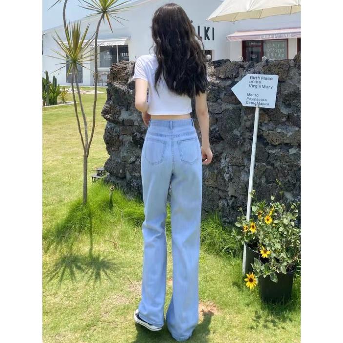 Quần jeans nữ lưng cao ống suông,rộng, Quần baggy nữ lưng cao style hàn quốc dáng suông hot 2021 TR01 | BigBuy360 - bigbuy360.vn