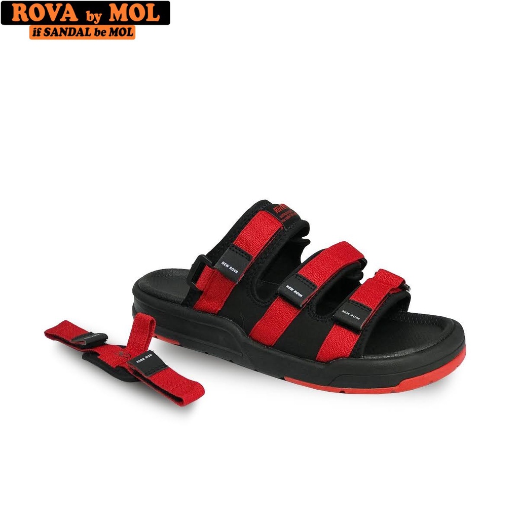 Giày sandal unisex nam nữ 3 quai ngang có quai hậu tháo rời mang đi học đi biển du lịch hiệu Rova RV333-1R