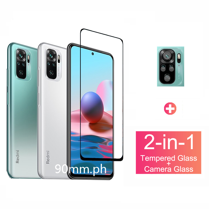 Xiaomi Redmi Note 10 Pro Screen Protector Tempered Glass For Xiaomi Redmi Note 10 9T 9S 9 Pro Mi 10T Pro Lite Poco M3 X3 NFC Full Coverage Screen Protector + Camera Lens Protector