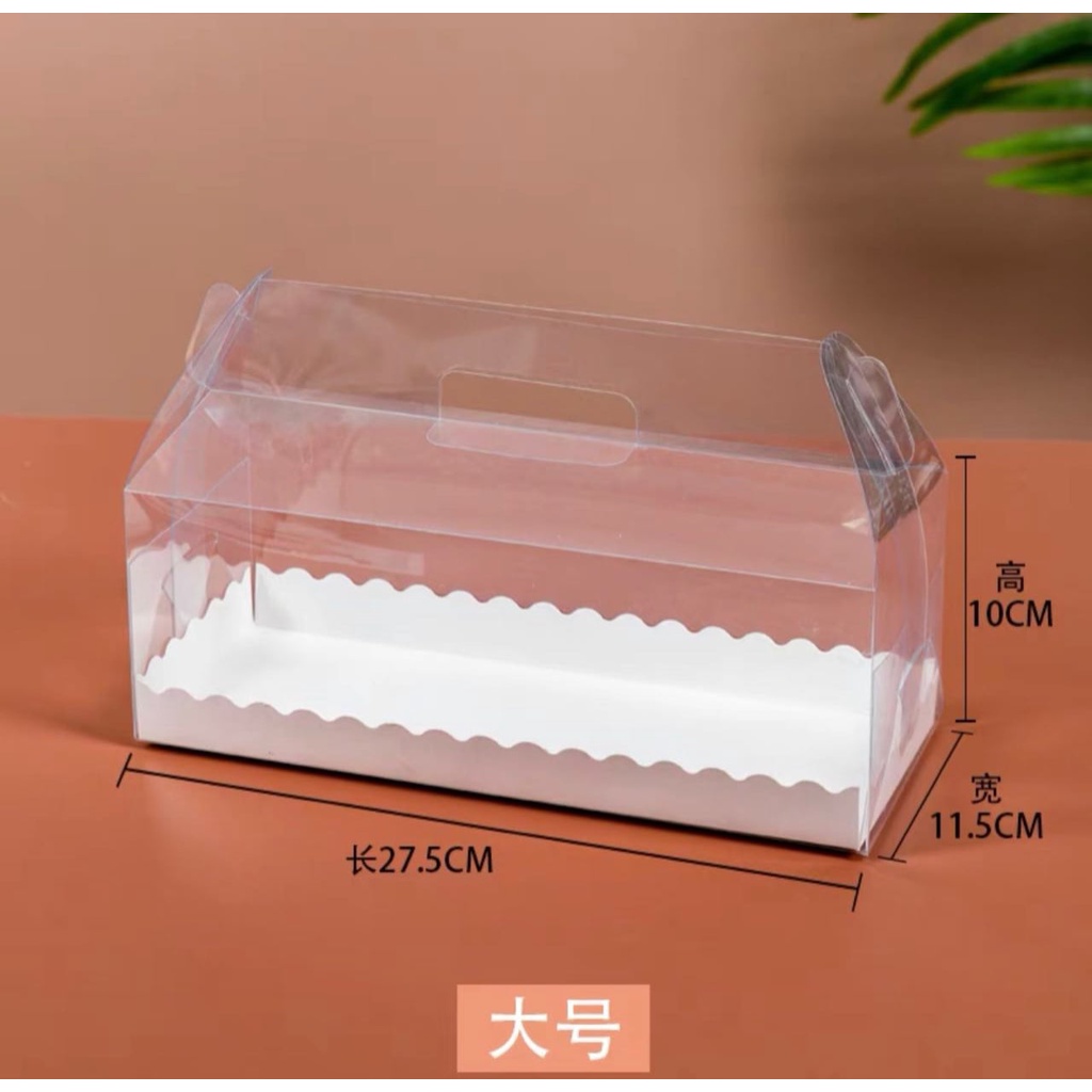 Hộp bánh cuộn trong đế trắng 11*28*16.5cm