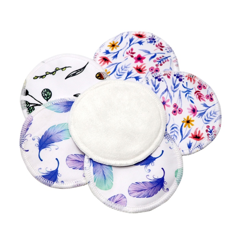 Set 6 Miếng Đệm Ngực Siêu Thấm Nước Có Thể Giặt Sạch Tái Sử Dụng Dành Cho Mẹ Đang Cho Con Bú