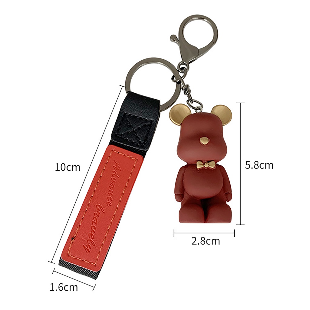 Móc khóa gắn ba lô mini hình gấu hoạt hình không phai màu thân thiện với làn da