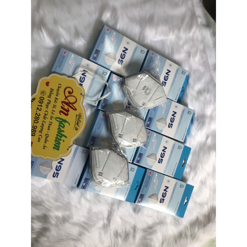 Khẩu Trang Cao Cấp Khẩu Trang N95 Cửu Long Chính Hãng BN Mask 6 Lớp Kháng Khuẩn Hộp 10 Cái -MÀU TRẮNG.