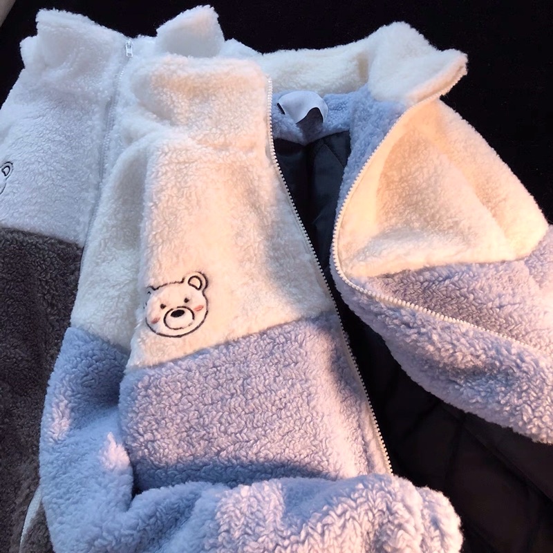 Áo Khoác Bông Hình Gấu Cute Lót Lông Siêu Mềm Mịn - Ảnh Thật Shop Tự Chụp