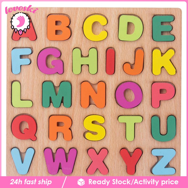 [Lovoski] Đồ Chơi Bảng Chữ Cái Alphabet Bằng Gỗ Theo Phương Pháp Montessori Làm Quà Tặng Sinh Nhật
