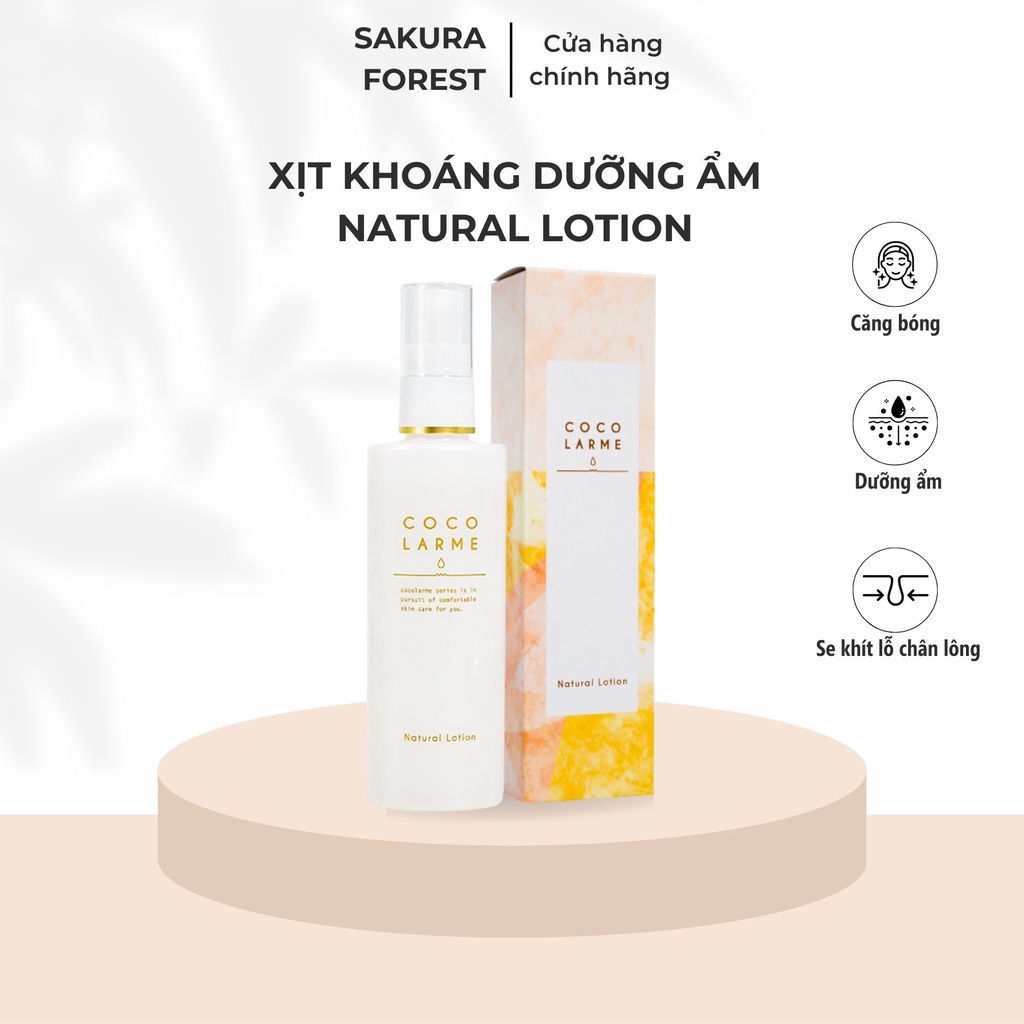 Xịt khoáng cấp ẩm, phục hồi da, mềm mượt Cocolarme Natural Lotion 100ml