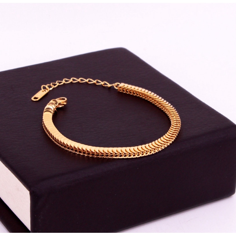 Lắc Tay Vảy Cá Vàng Sang Trọng Titan Ko Đen TT 4261