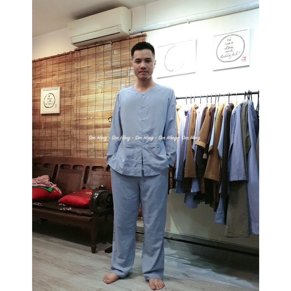 BỘ ĐỒ BÀ BA NAM NỮ TRUYỀN THỐNG # bộ đồ lam đi chùa đi chơi # bà ba xưa giản dị vải kate mát mịn dáng xuông B16 Lam