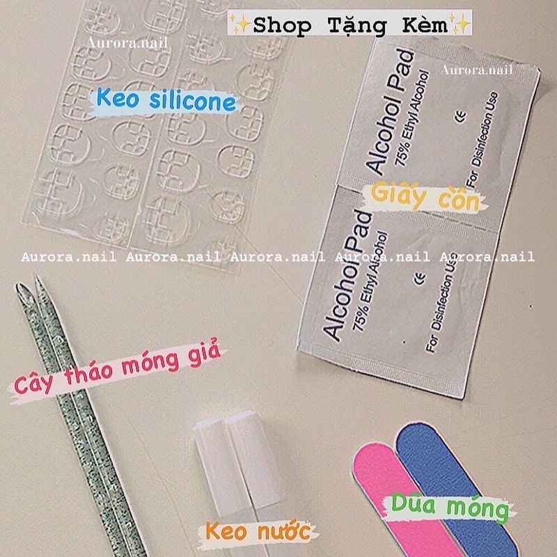 Set 24 nail giả form dài móng tay giả hàn quốc phù hợp mọi kích cỡ