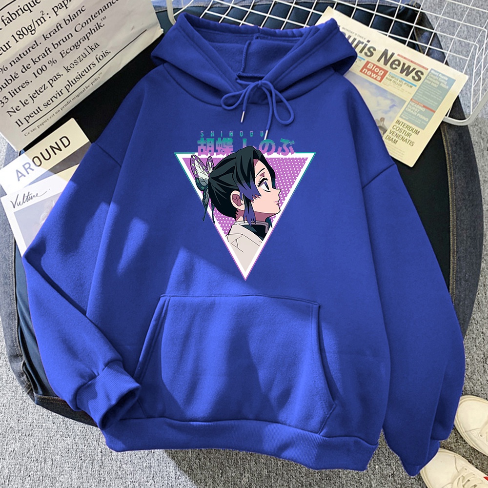 Áo Hoodie Mùa Đông In Hình Nhân Vật Anime Demon Slayer Shinobu Dễ Thương Phong Cách Harajuku Cho Nữ