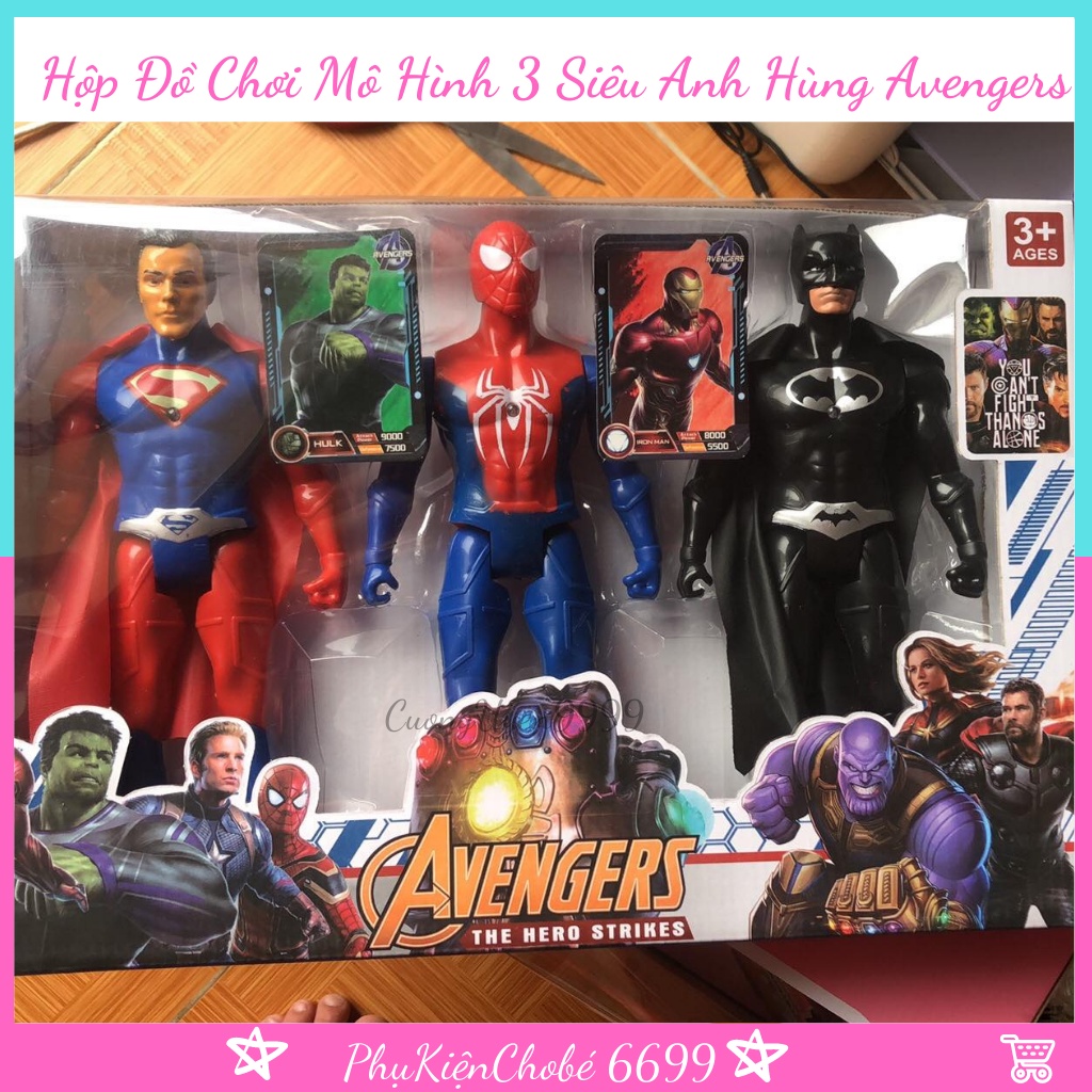 Hộp Đồ Chơi Mô Hình 3 Siêu Anh Hùng Avengers