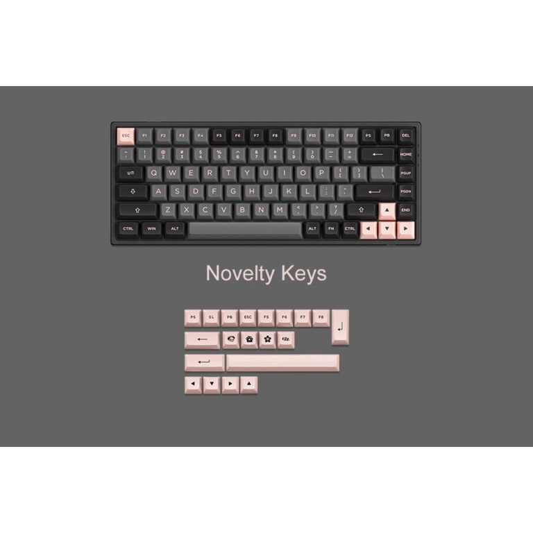 Bàn phím cơ AKKO 3084 v2/ 3084B Plus Black Pink | Hotswap | RGB | Bluetooth | Wireless 2.4 Ghz | USB Type C