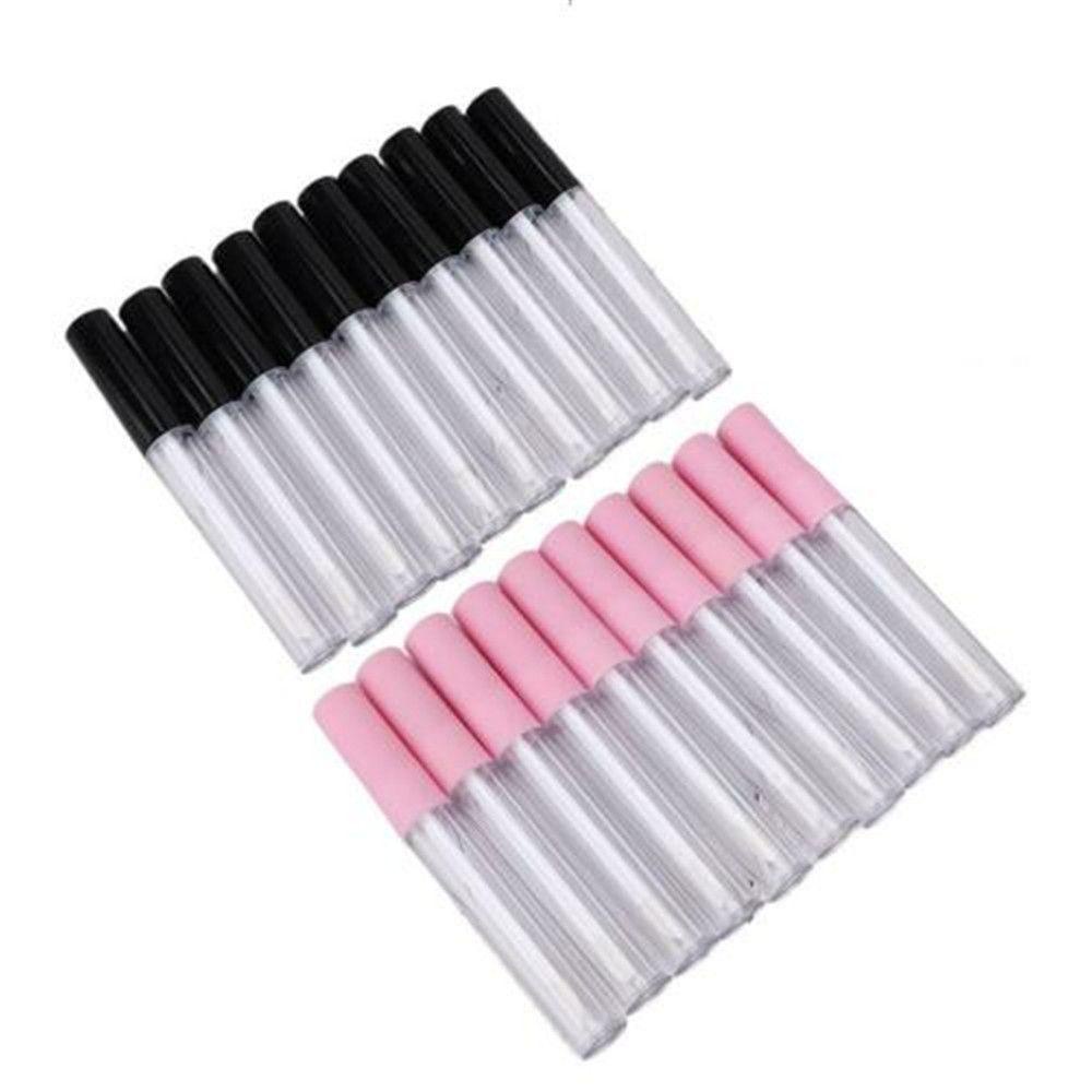 Set 5 / 10 Lọ Rỗng Trong Suốt Đựng Son Kem 3ml Kèm Cọ Tiện Dụng DIY
