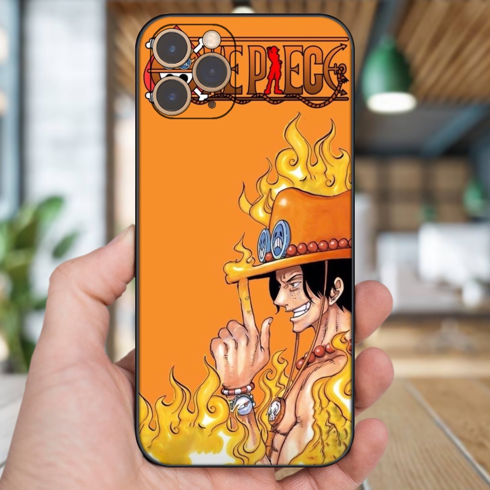 Ốp lưng iPhone 11 Pro dẻo đen cạnh vuông in hình Ace One Piece