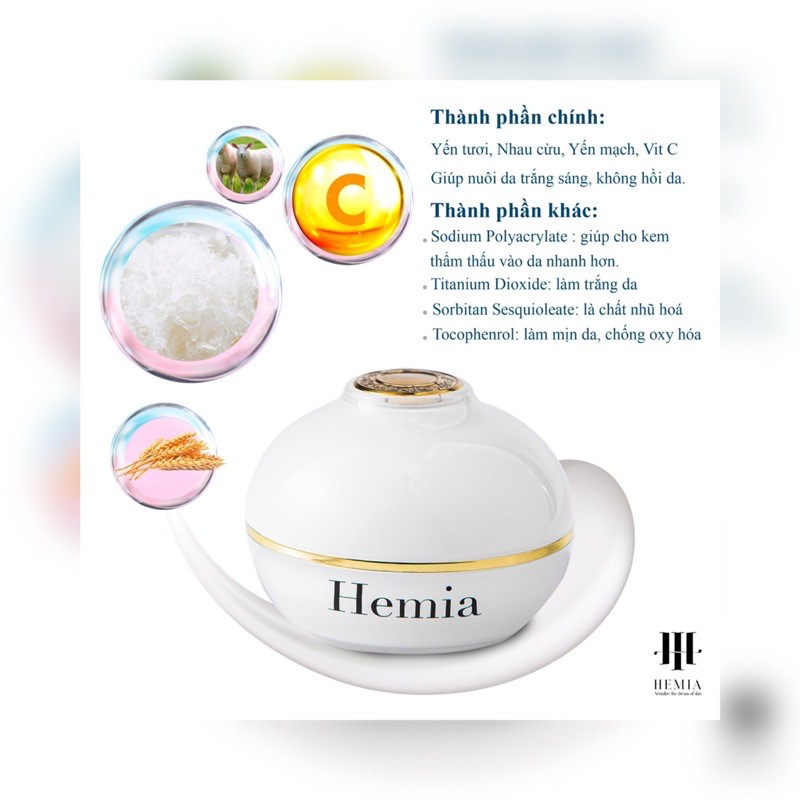 Kem dưỡng toàn thân Hemia Whitening Body Cream 150g dưỡng trắng, cấp ẩm, chống nắng, make up da