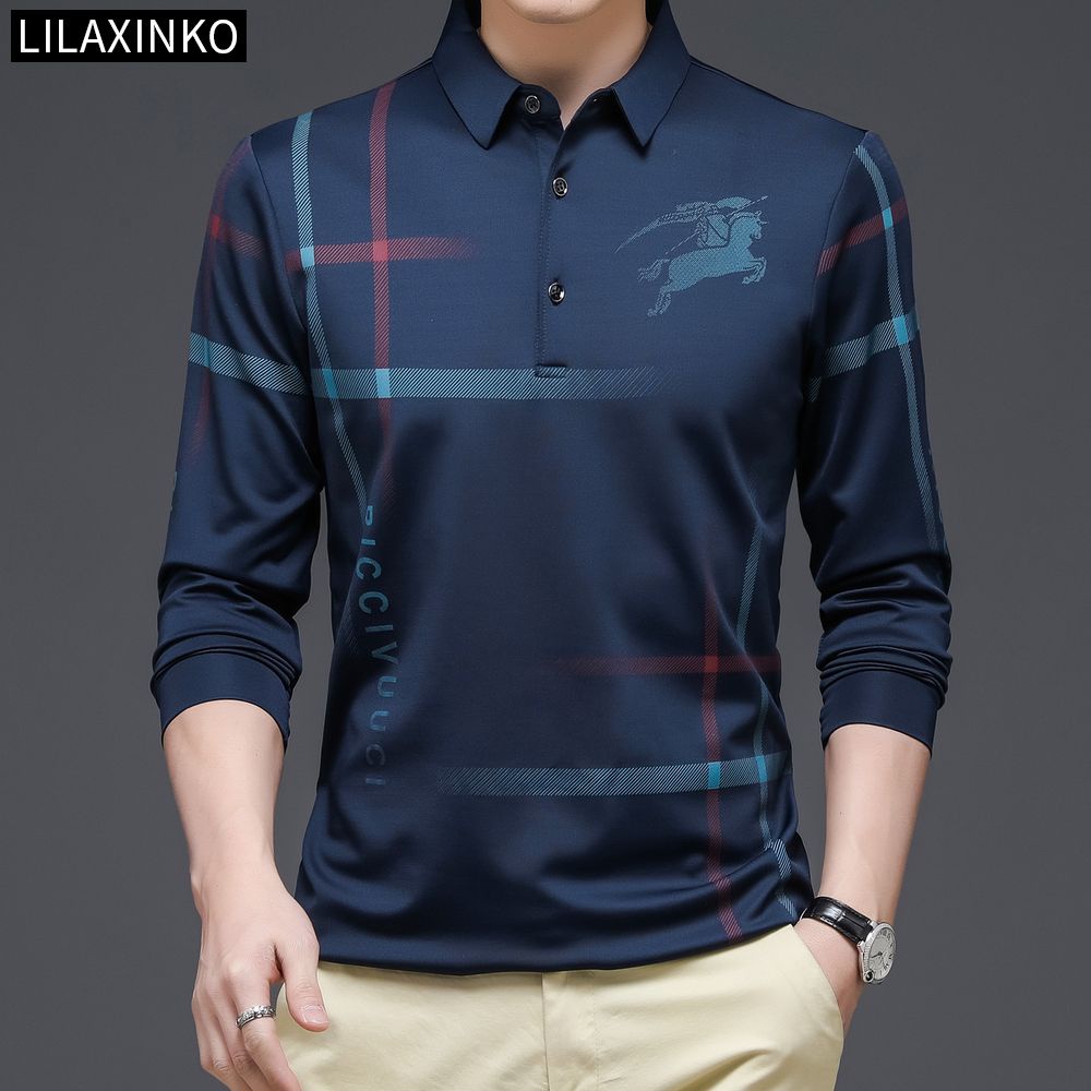 Áo Thun Polo Tay Dài Kẻ Sọc 3 Màu Thời Trang Dành Cho Nam