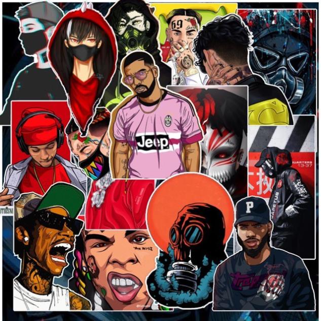 SET 200 STICKER BADBOY SIÊU CHẤT DÁN TRANG TRÍ ĐT LAPTOP VALI TƯỜNG TỦ KỆ MŨ BẢO HIỂM XE MÁY NOTEBOOK