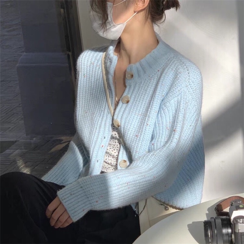 áo khoác len cardigan kiểu croptop