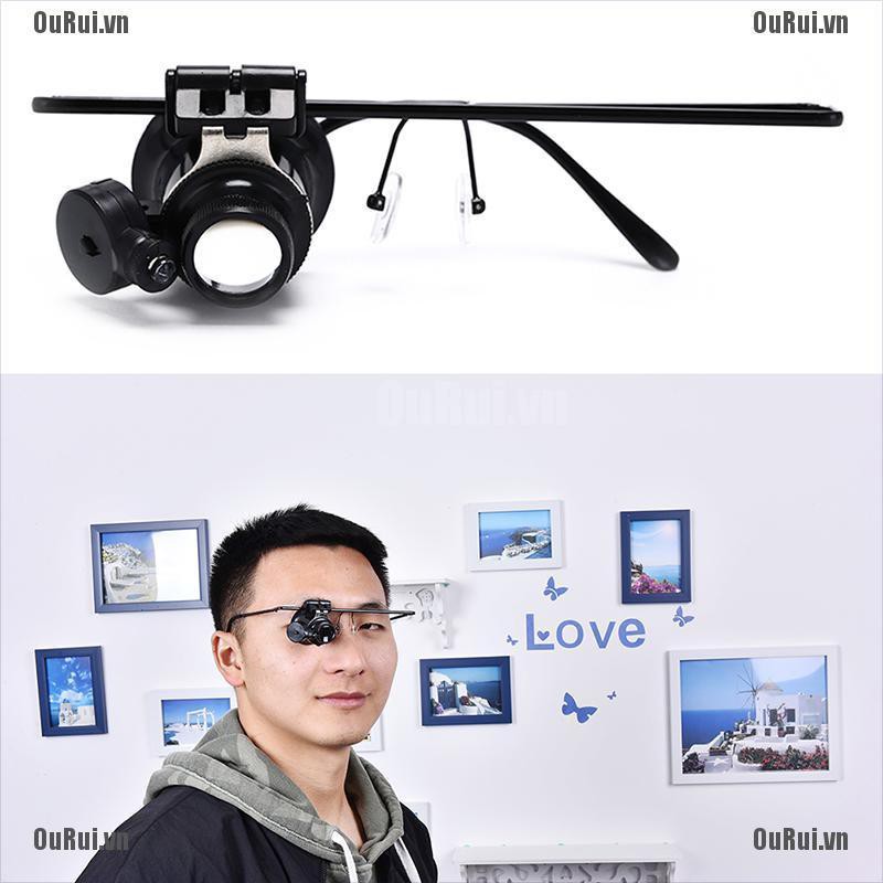 Kính Lúp Phóng Đại 20 Lần Có Đèn LED Chuyên Dụng Sửa Chữa Đồng Hồ Tiện Lợi