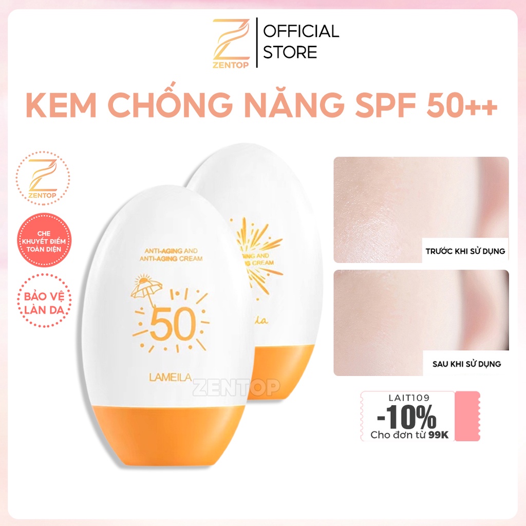 Kem Chống Nắng Bảo Vệ Da Lameila SPF 50++ Dưỡng Và Tái Tạo Da Chắc Khỏe Zentop