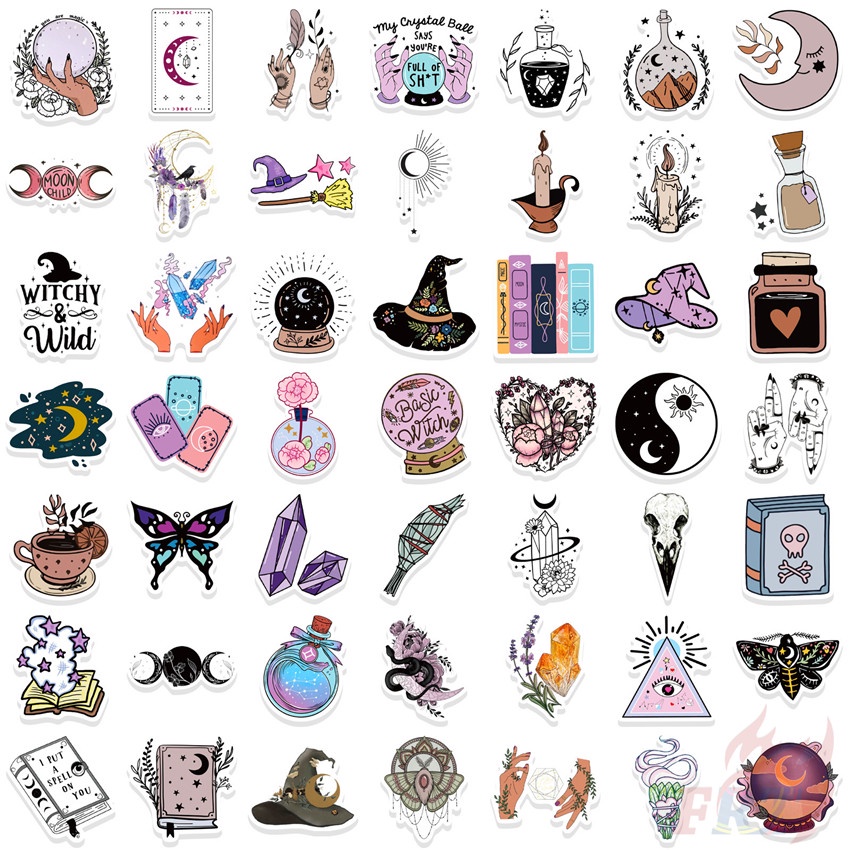 Bộ 100 Cái ❉ Miếng Dán Trang Trí Họa Tiết Graffiti Phong Cách Gothic Punk ❉ Sticker Dán Tường Chống Thấm Nước Họa Tiết Doodle Hợp Thời Trang