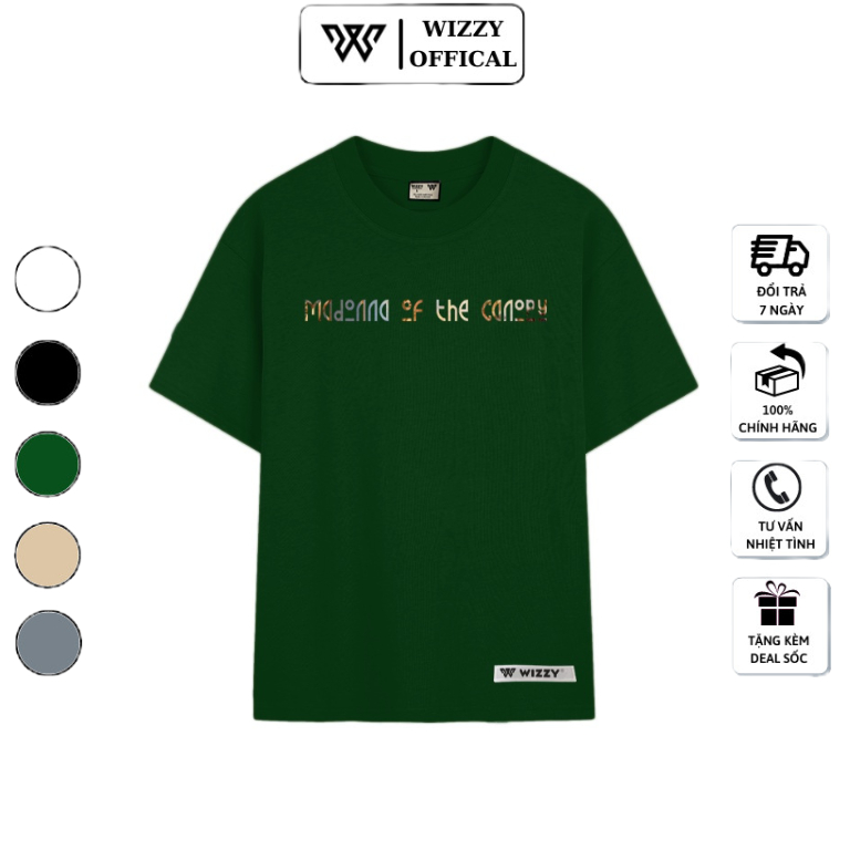 Áo phông nam cộc tay unisex, Áo thun nam cổ tròn cotton fom dáng rộng in Madonna WZC06 Wizzy Official Mã 03