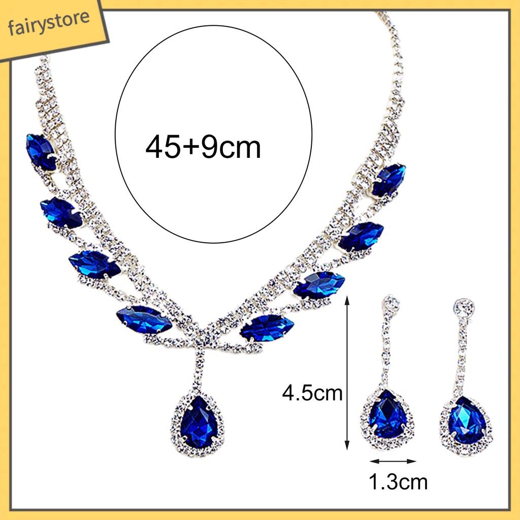 Bộ trang sức mạ đính đá lấp lánh kiểu dáng thời trang cho cô dâu