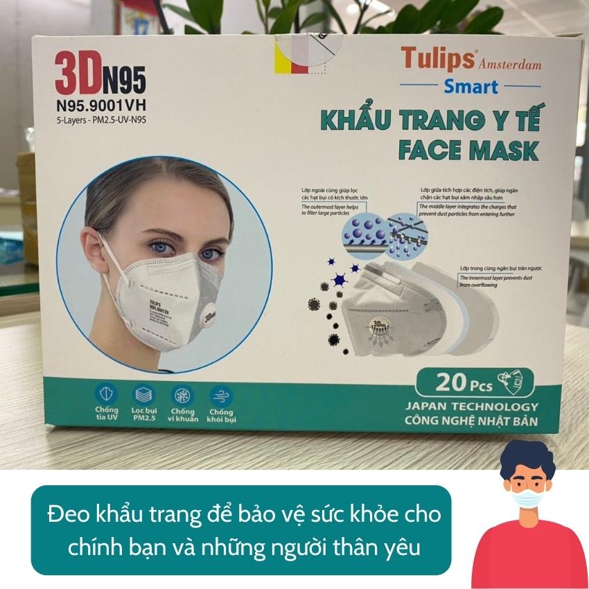 Khẩu Trang 3D-N95.9001VH-Chống bụi bẩn-Có túi bọc