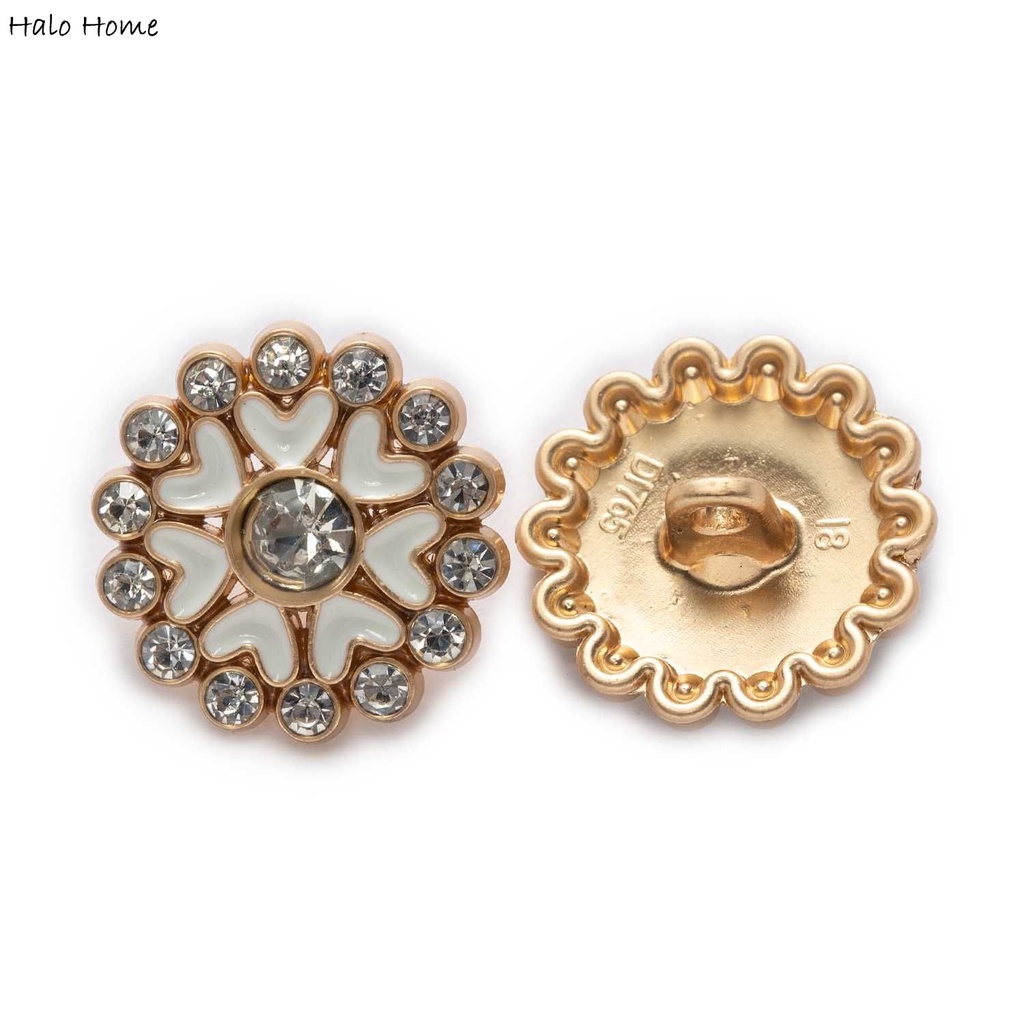 Set 5 nút áo đính đá kim cương giả 18mm