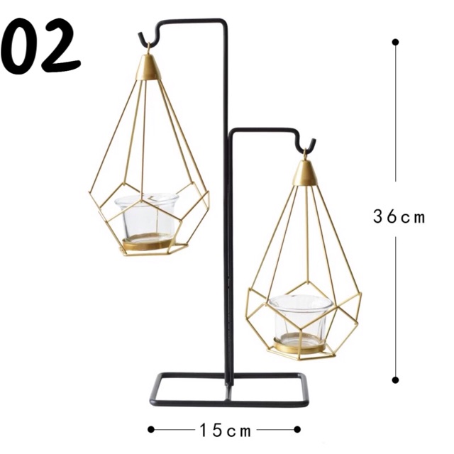 Giá trang trí để bàn, giá treo nến dạng lồng đèn (8 mẫu) - VS67