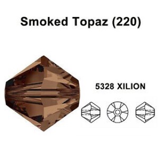 Hạt Pha Lê Swarovski 5328 - Size 4mm  - Màu 220 Smoked Topaz