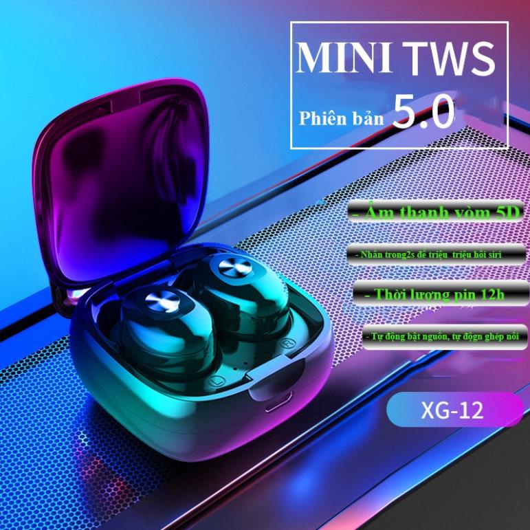 Tai nghe Bluetooth Hitoor XG12 TWS dual-pass 5.0 stereo chống nước thể thao không dây điện thoại di động pin khỏe